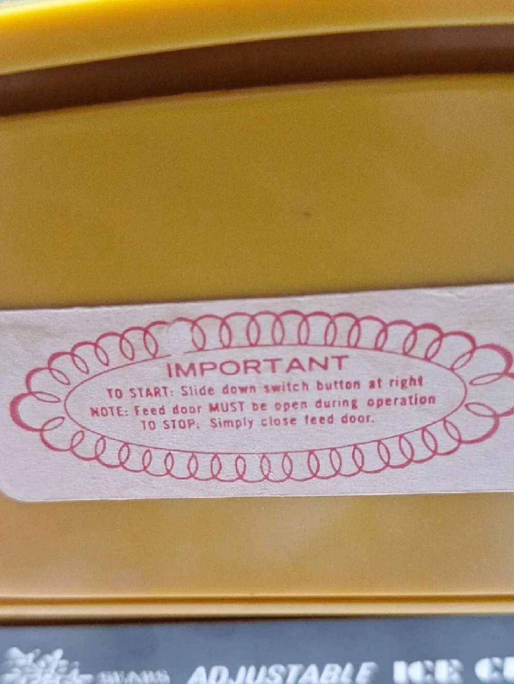 Sears Antique Yellow Adjustable Ice Crusher